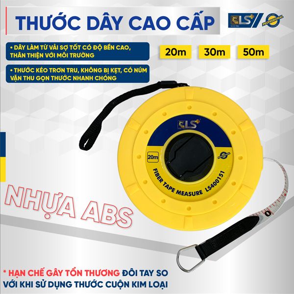 Thước cuộn dây cao cấp nhựa ABS 20m LS400151