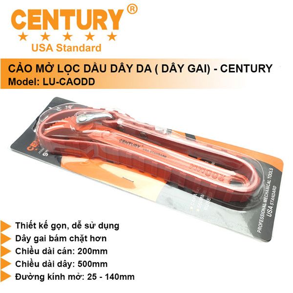  Cảo dây da mở lọc dầu 9 Inch CENTURY LU-CAODD 