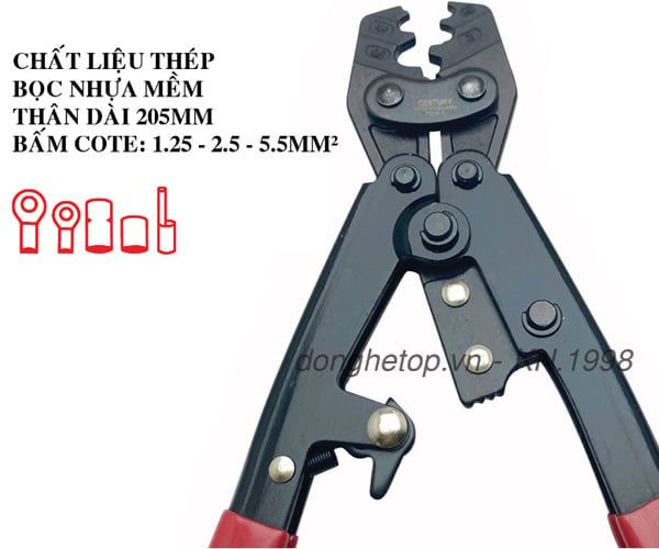 Kìm bấm đầu Cos số 6 (1.25-5.5 mm2) CENTURY LU-COTE-06