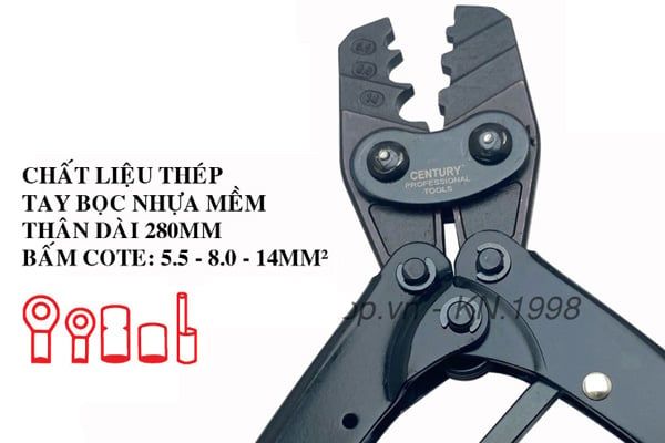 Kìm bấm đầu Cos số 14 (5.5-14 mm2) CENTURY LU-COTE-14