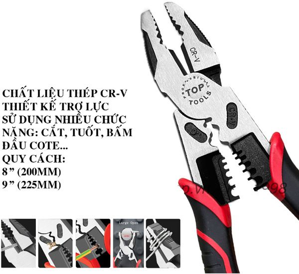 Kìm điện đa năng Nhật 9 Inch/ 225mm TOP LU-KDI225
