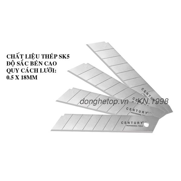 Lưỡi dao rọc giấy 0.5x18mm CENTURY LU-LUOIDR