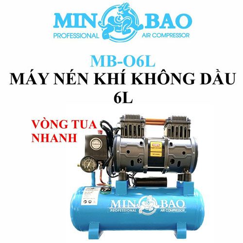  Máy nén khí không dầu 6 Lít Minbao MB-O6L 