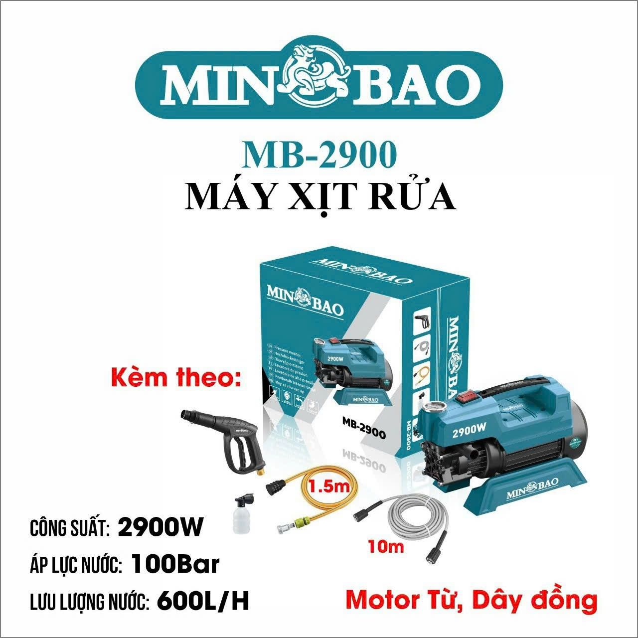  Máy xịt rửa xe 2900W MINBAO MB-2900 