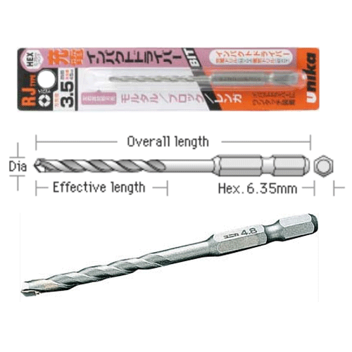  Mũi khoan bê tông đuôi lục giác Unika RJ4.3x95 