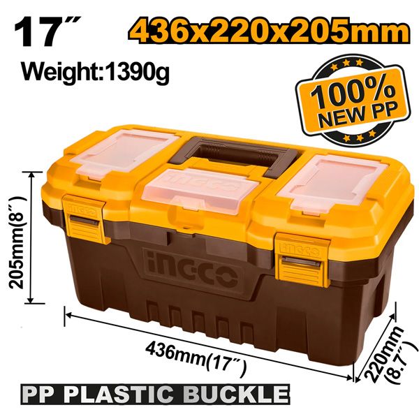 Thùng đựng đồ nghề khóa nhựa 17 inch Ingco PBX1701
