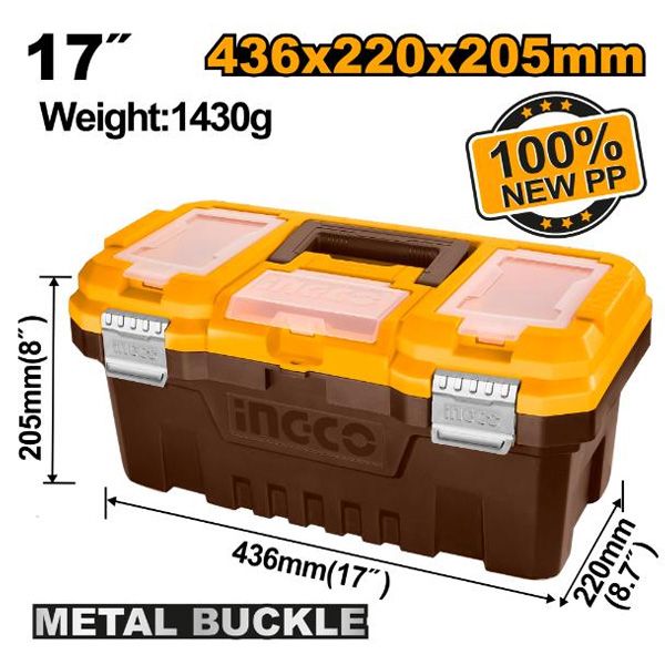 Thùng đựng đồ nghề khóa kim loại 17 inch Ingco PBX1702