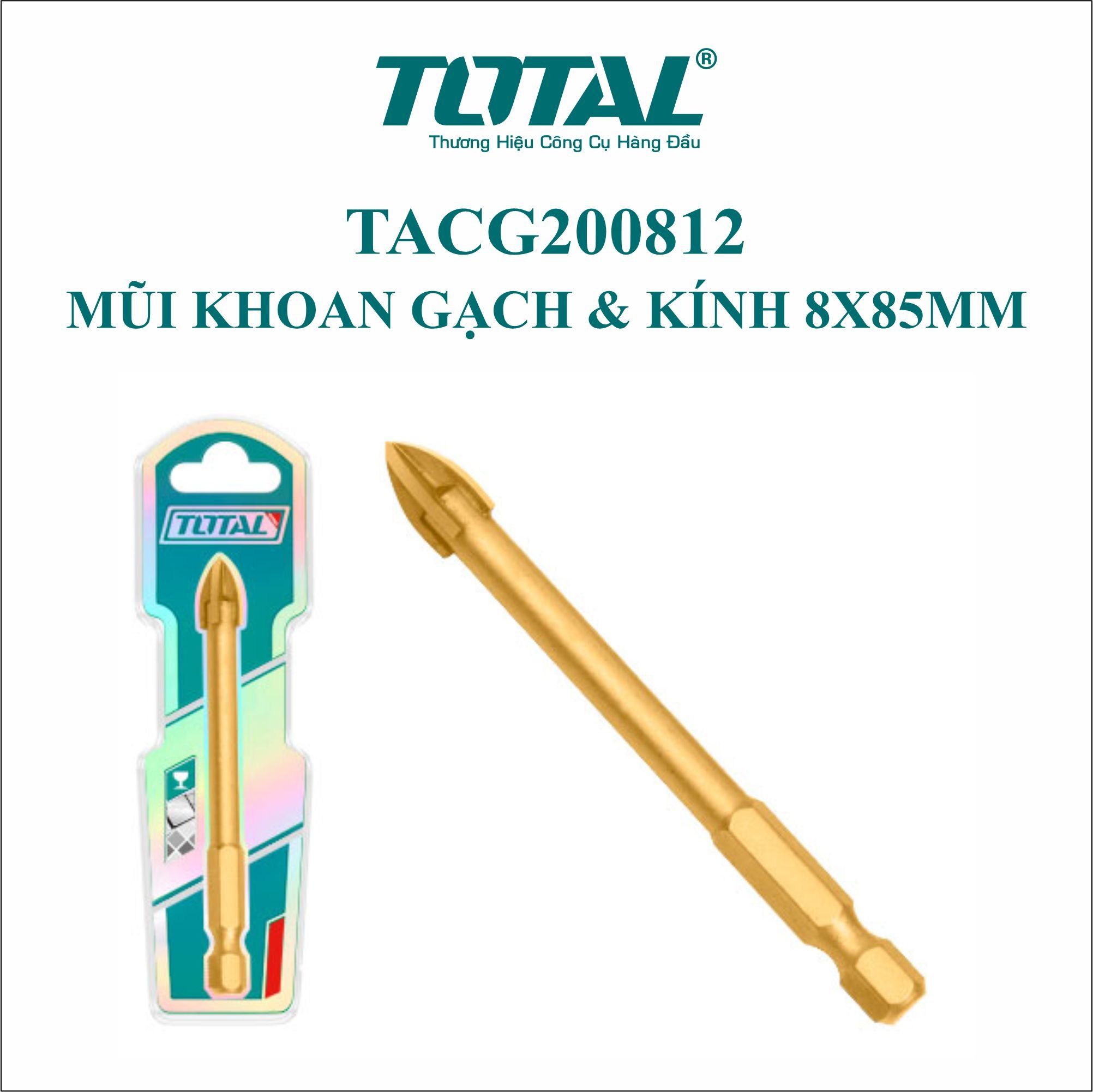  Mũi khoan chữ thập cho gạch và kính 8x85mm Total TACG200812 