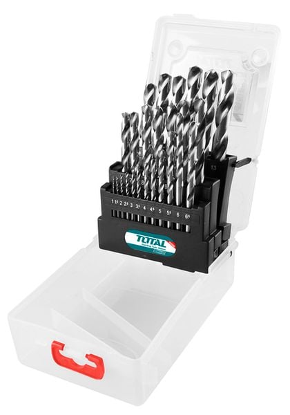 Bộ mũi khoan kim loại M2 HSS 25 mũi từ 1-13mm Total TACSD0251