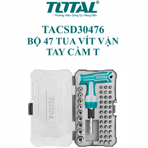  Bộ 47 tua vít vặn tay cầm T Total TACSD30476 