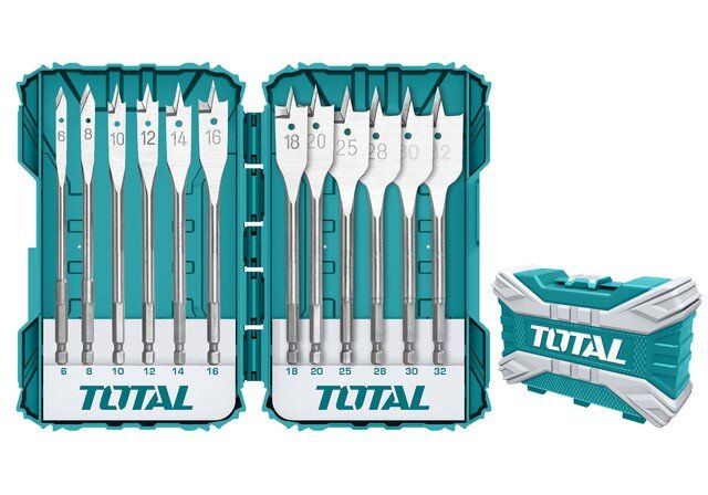  Bộ mũi khoan gỗ đầu dẹp 12 mũi từ 6-30mm Total TACSDL1201 