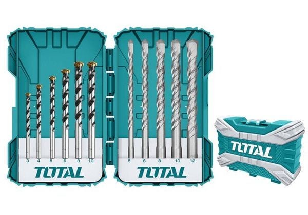 Bộ 11 mũi khoan bê tông đầu siết và đầu gài Total TACSDL31101