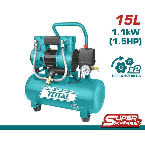  Máy nén khí không dầu 15L/1100W Total TCS1110152T 