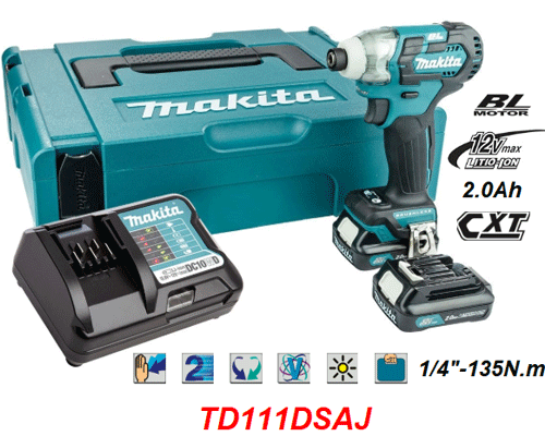 Máy vặn vít động lực dùng pin 12V max Makita TD111DSAJ