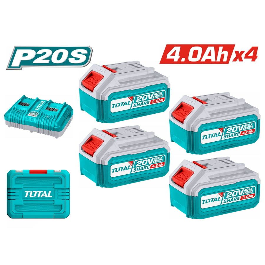 Bộ 4 pin và 1 sạc P20S Total TFBCLI20244