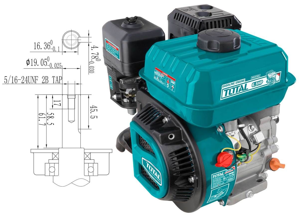  Động cơ nổ dùng xăng 6.5HP Total TGEN1682 