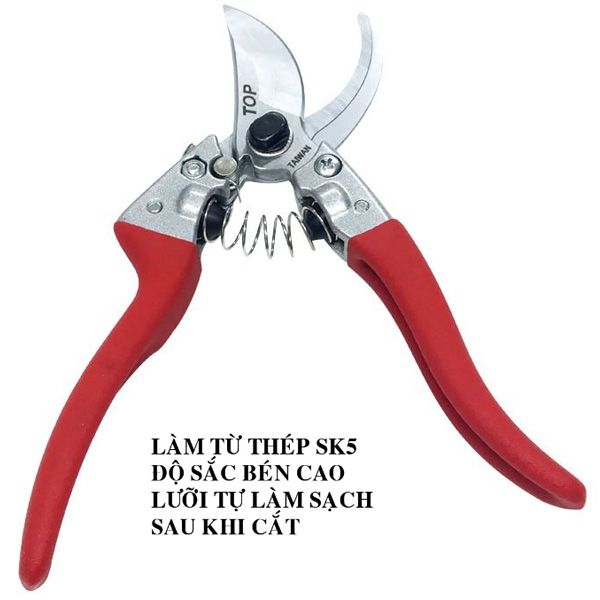 Kéo cắt cành cán đỏ lưỡi tự mài 8 Inch TOP TGP-00520