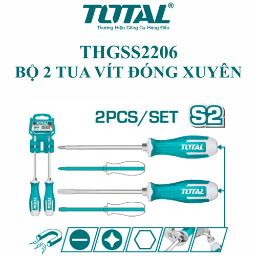  Bộ 2 tua vít đóng xuyên Total THGSS2206 