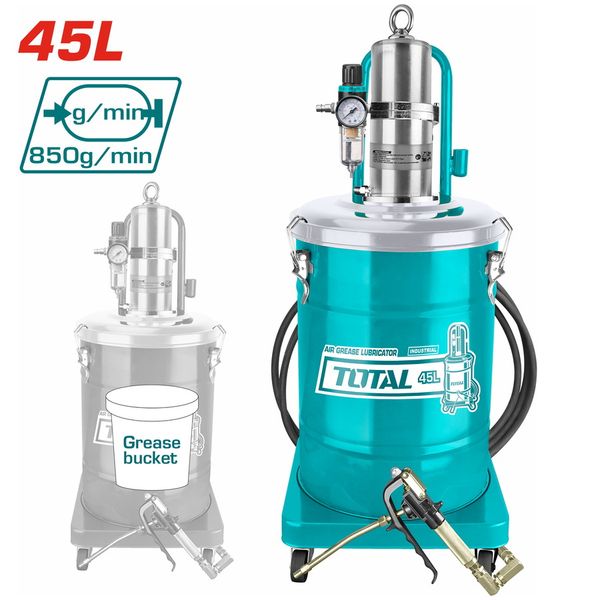 Máy bơm mỡ bằng khí nén 45L Total THT118452