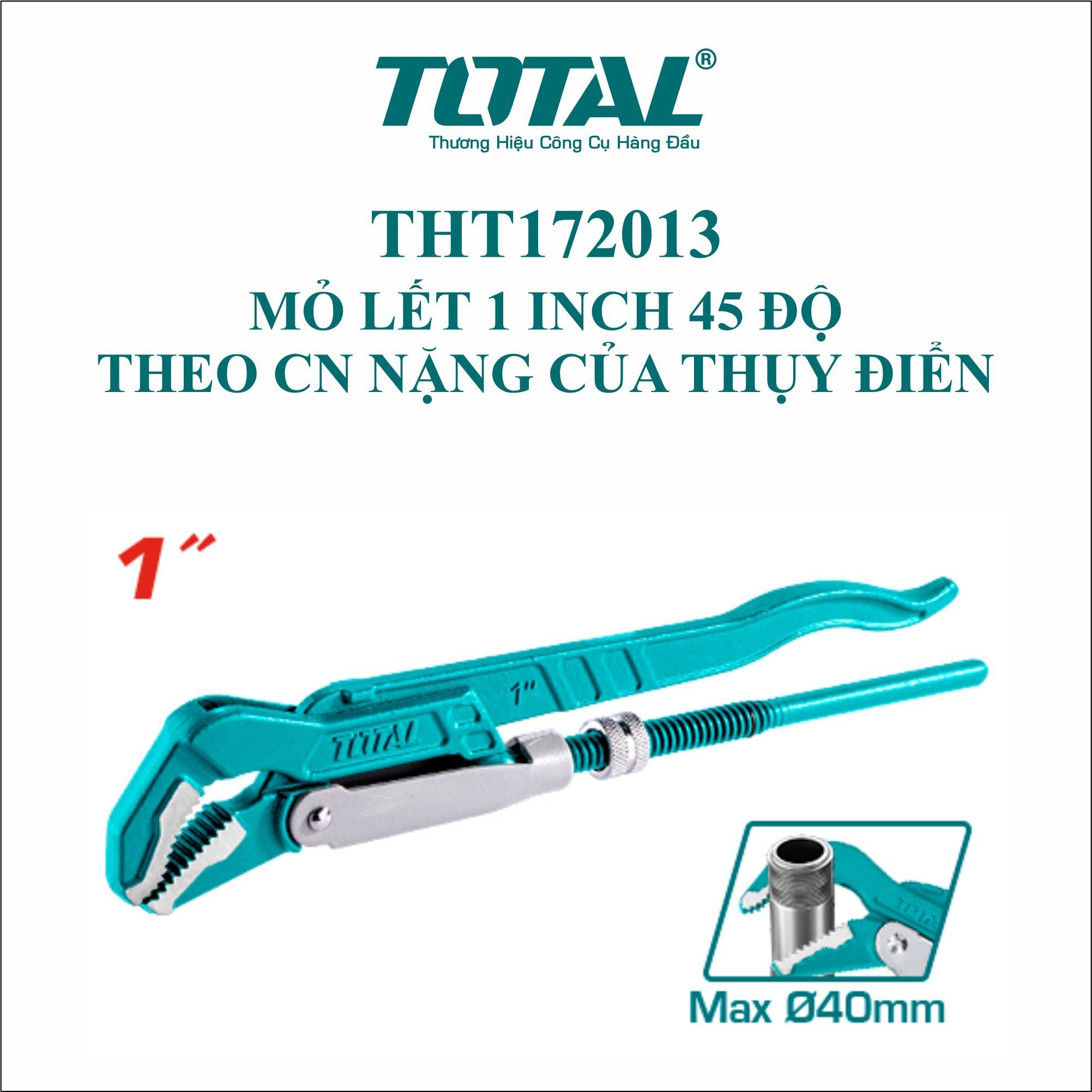  Cờ lê mở ống 45 độ hạng nặng Thụy Điển 1 Inch Total THT172013 