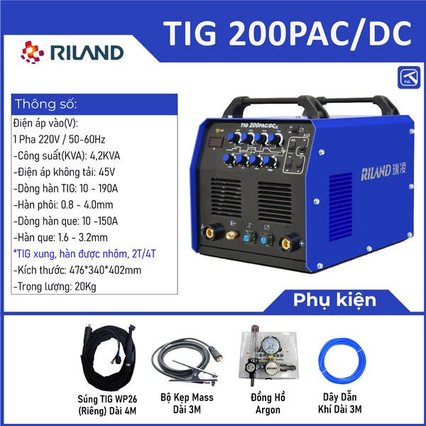 Máy hàn TIG Xung Riland TIG 200PAC/DC
