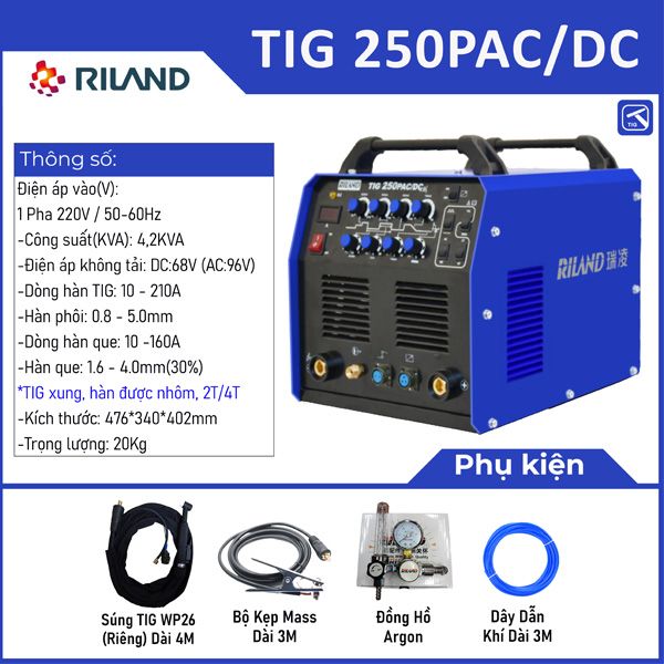 Máy hàn TIG Xung Riland TIG 250PAC/DC