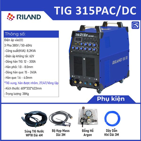 Máy hàn TIG Xung Riland TIG 315PAC/DC