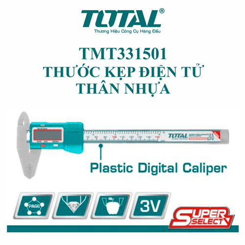  150mm Thước kẹp điện tử thân nhựa Total TMT331501 