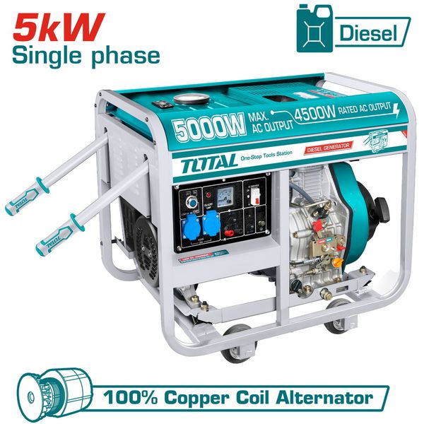 Máy phát điện dùng dầu Diesel 5Kw Total TP450001