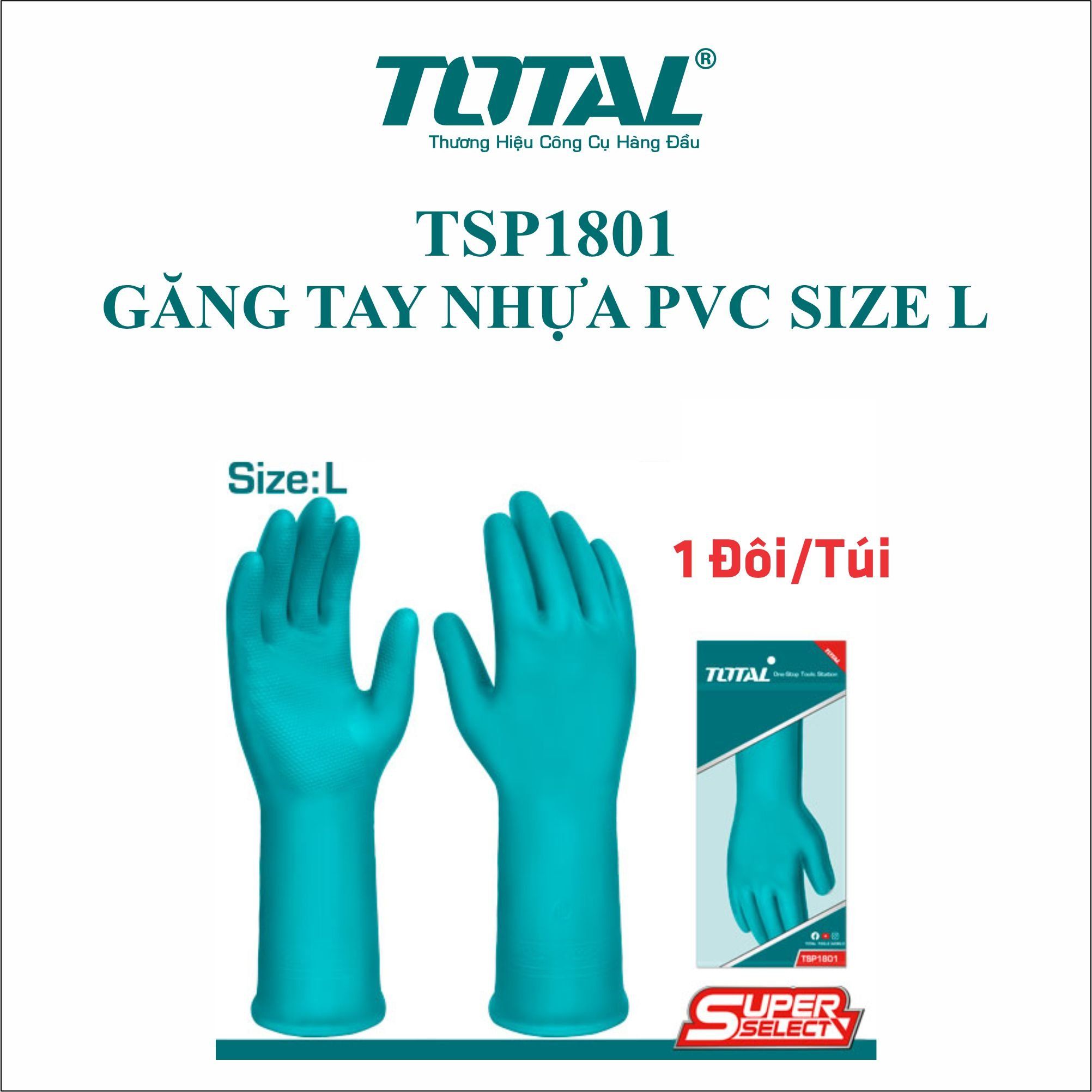  Găng tay nhựa PVC size L Total TSP1801 