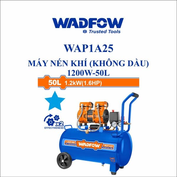 Máy nén khí (không dầu) 1200W-50L WADFOW WAP1A25