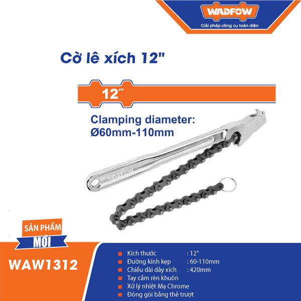 Mỏ lết dây xích 12 Inch WADFOW WAW1312