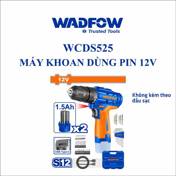 Máy khoan dùng pin 12V WADFOW WCDS525