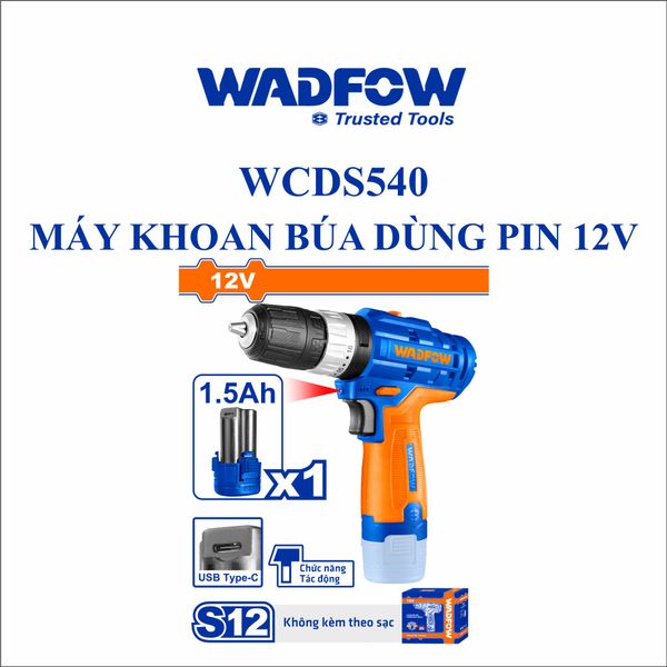 Máy khoan búa dùng pin 12V WADFOW WCDS540