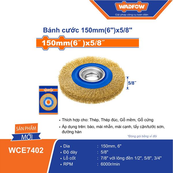 Bánh cước thép mạ đồng 150mm dày 15.8mm WADFOW WCE7402