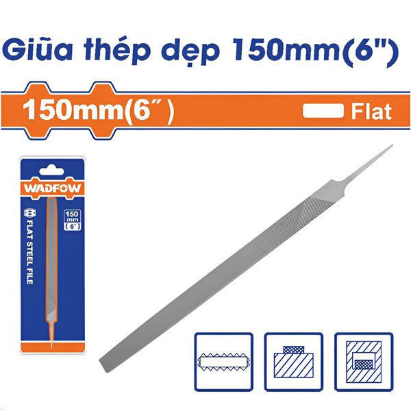 Giũa thép dẹp 6 inch/ 150mm WADFOW WFE1616