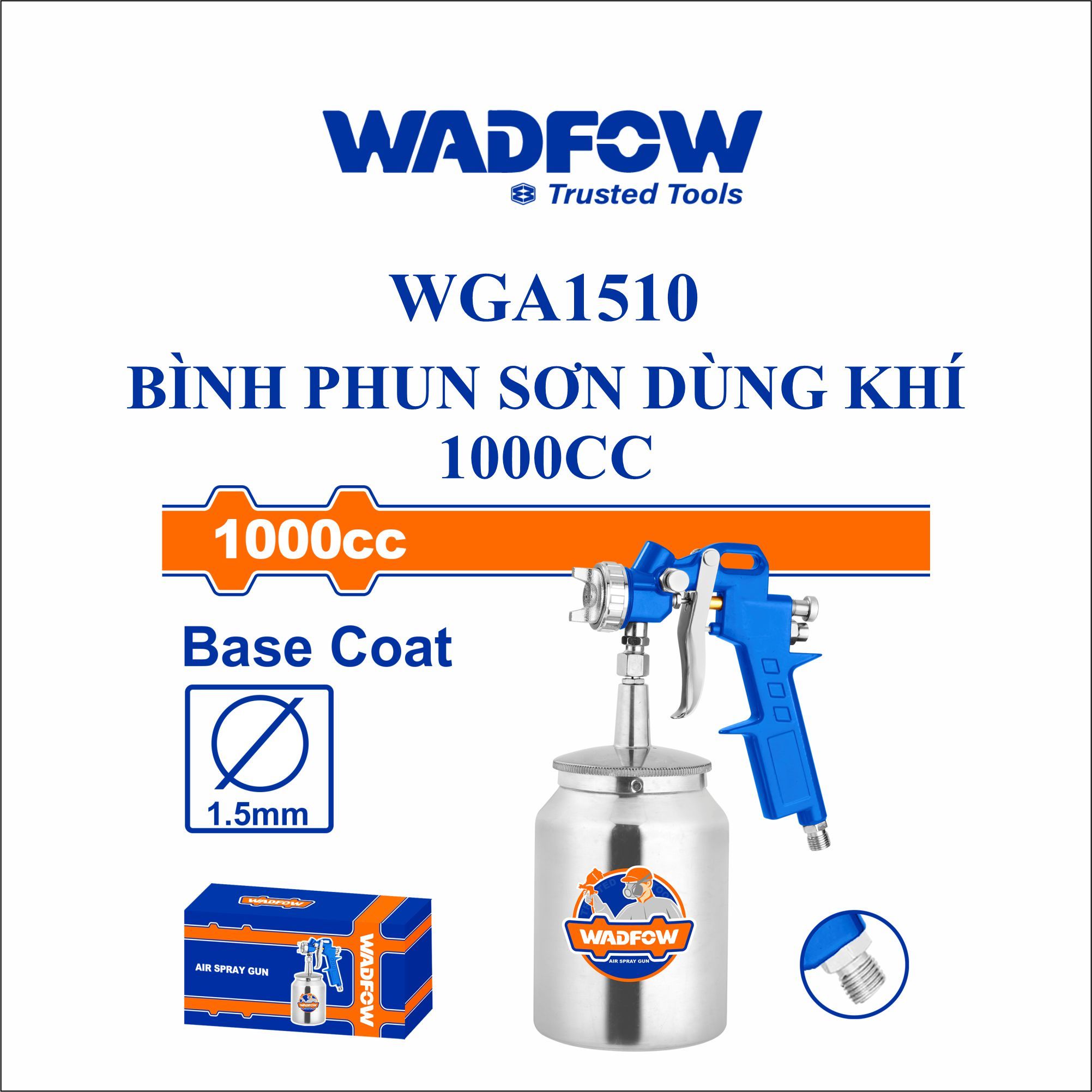  Bình phun sơn dùng hơi  1000cc WADFOW WGA1510 