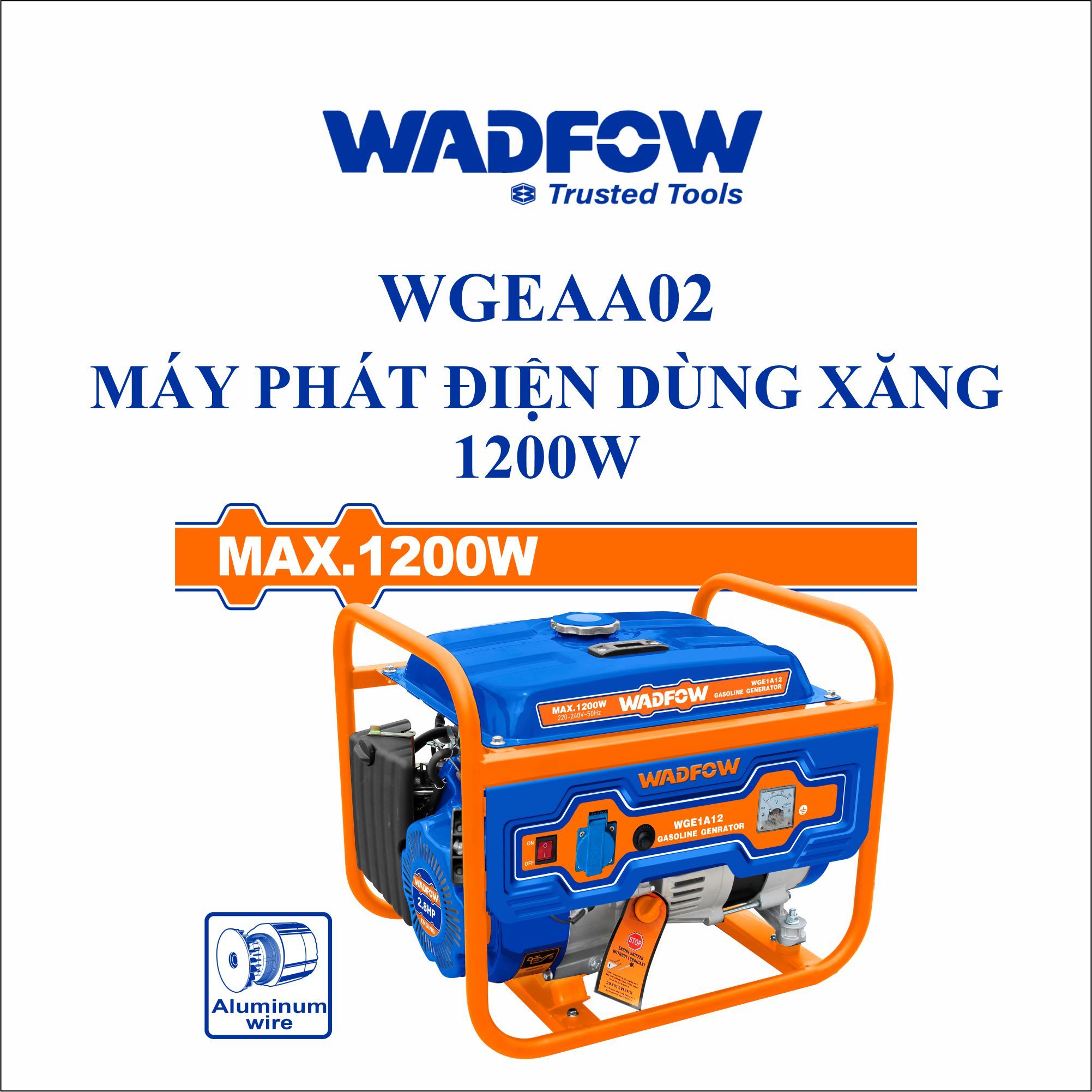  Máy phát điện dùng xăng 1200W WADFOW WGEAA02 