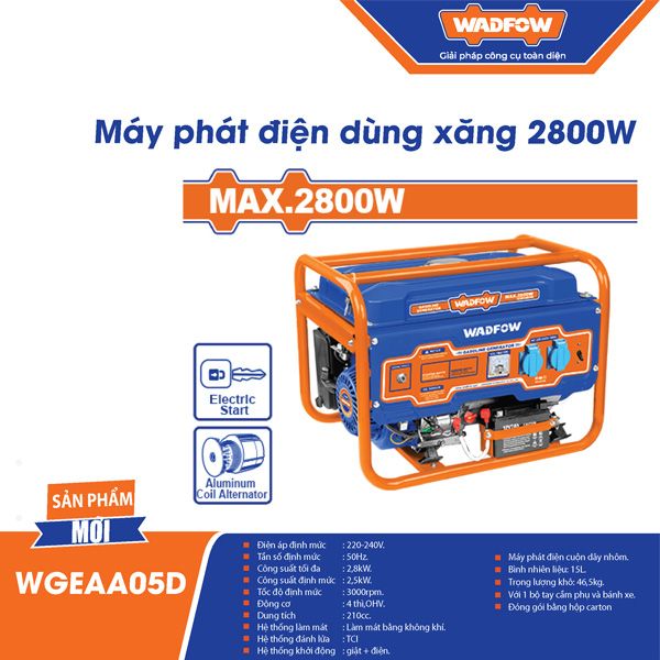 Máy phát điện dùng xăng 2800W WADFOW WGEAA05D