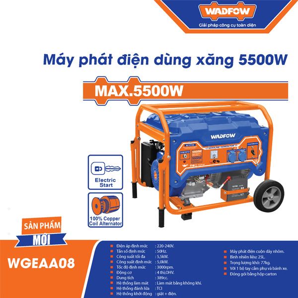Máy phát điện dùng xăng 5500W WADFOW WGEAA08