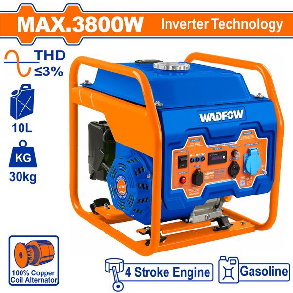 Máy phát điện dùng xăng biến tần 3800W WADFOW WGEAB06