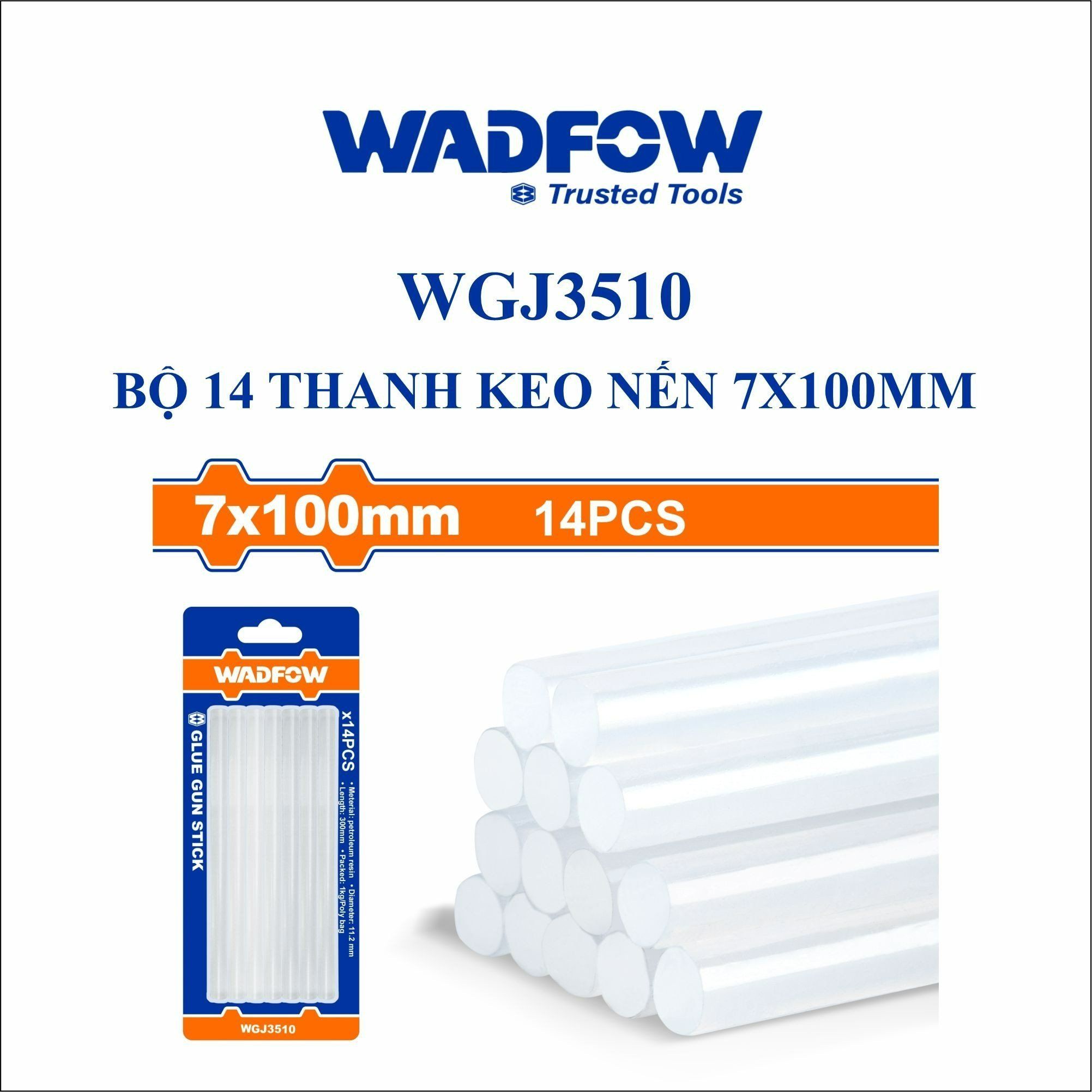  Bộ 14 thanh keo nến 7x100mm WADFOW WGJ3510 