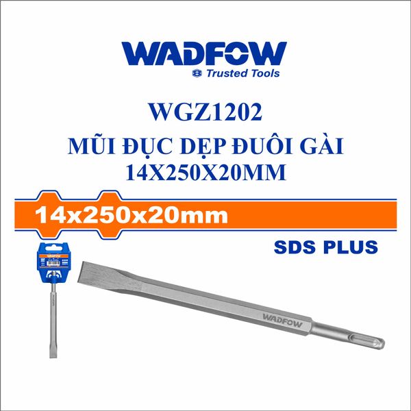 Mũi đục dẹp đuôi gài 14x250x20mm WADFOW WGZ1202
