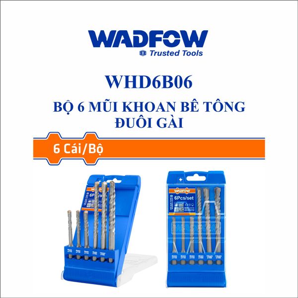 Bộ 6 Mũi khoan bê tông đuôi gài WADFOW WHD6B06