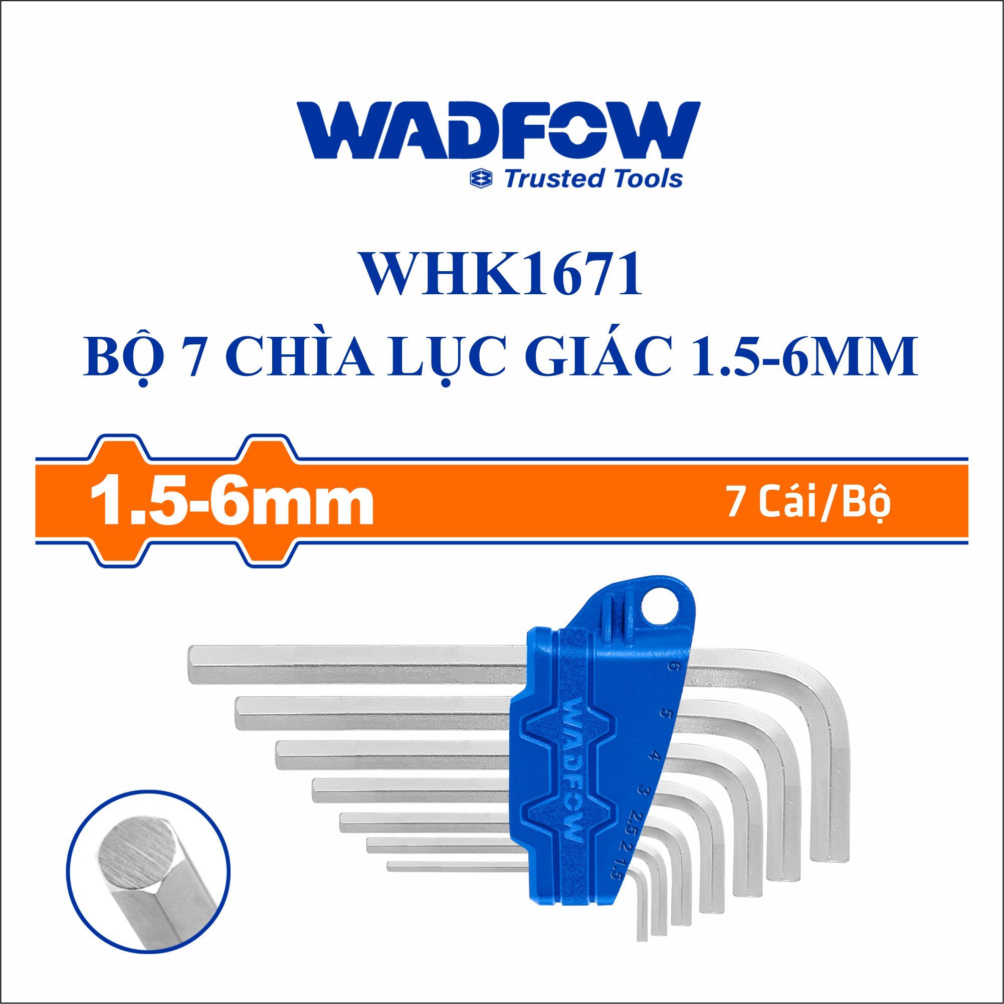  Bộ 7 chìa lục giác 1.5-6mm WADFOW WHK1671 