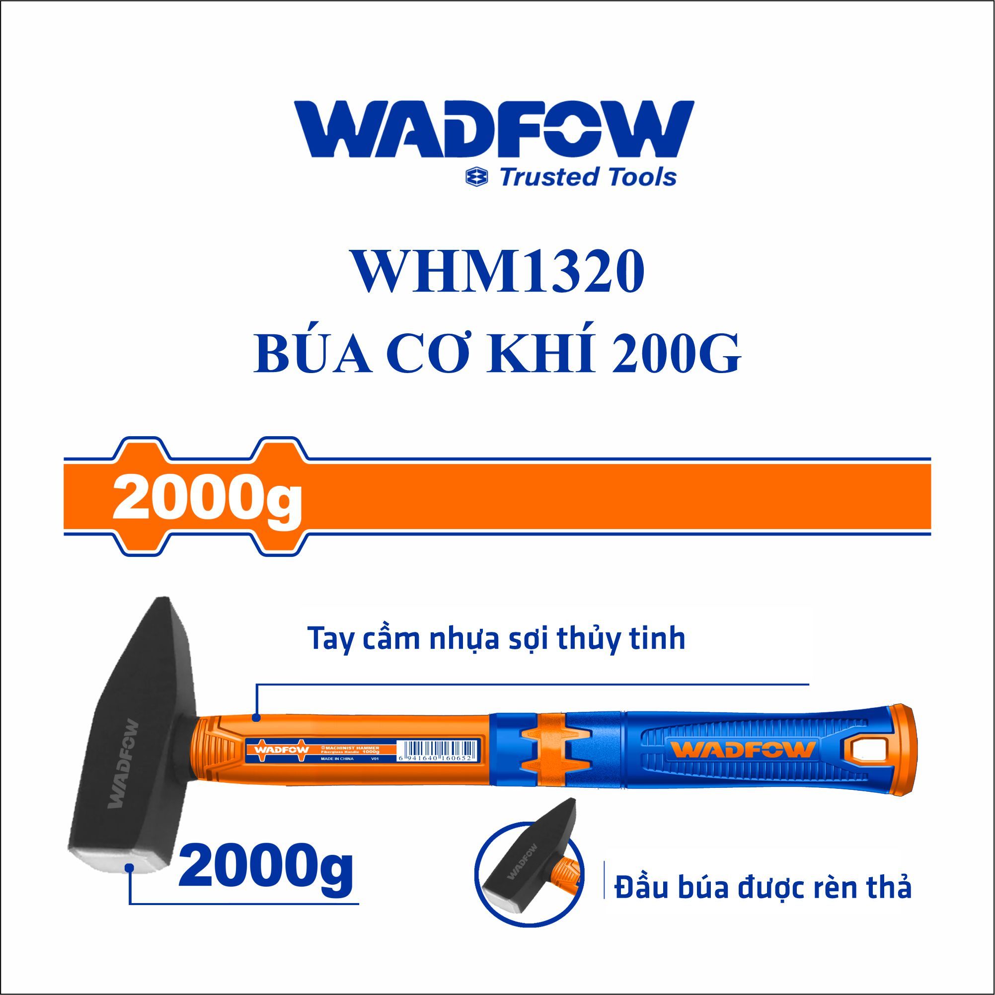  Búa cơ khí 200g WADFOW WHM1320 