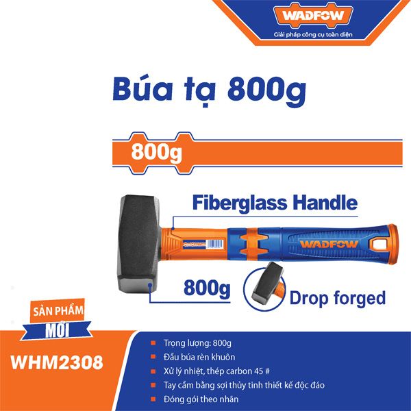 Búa tạ đầu vuông 800g WADFOW WHM2308
