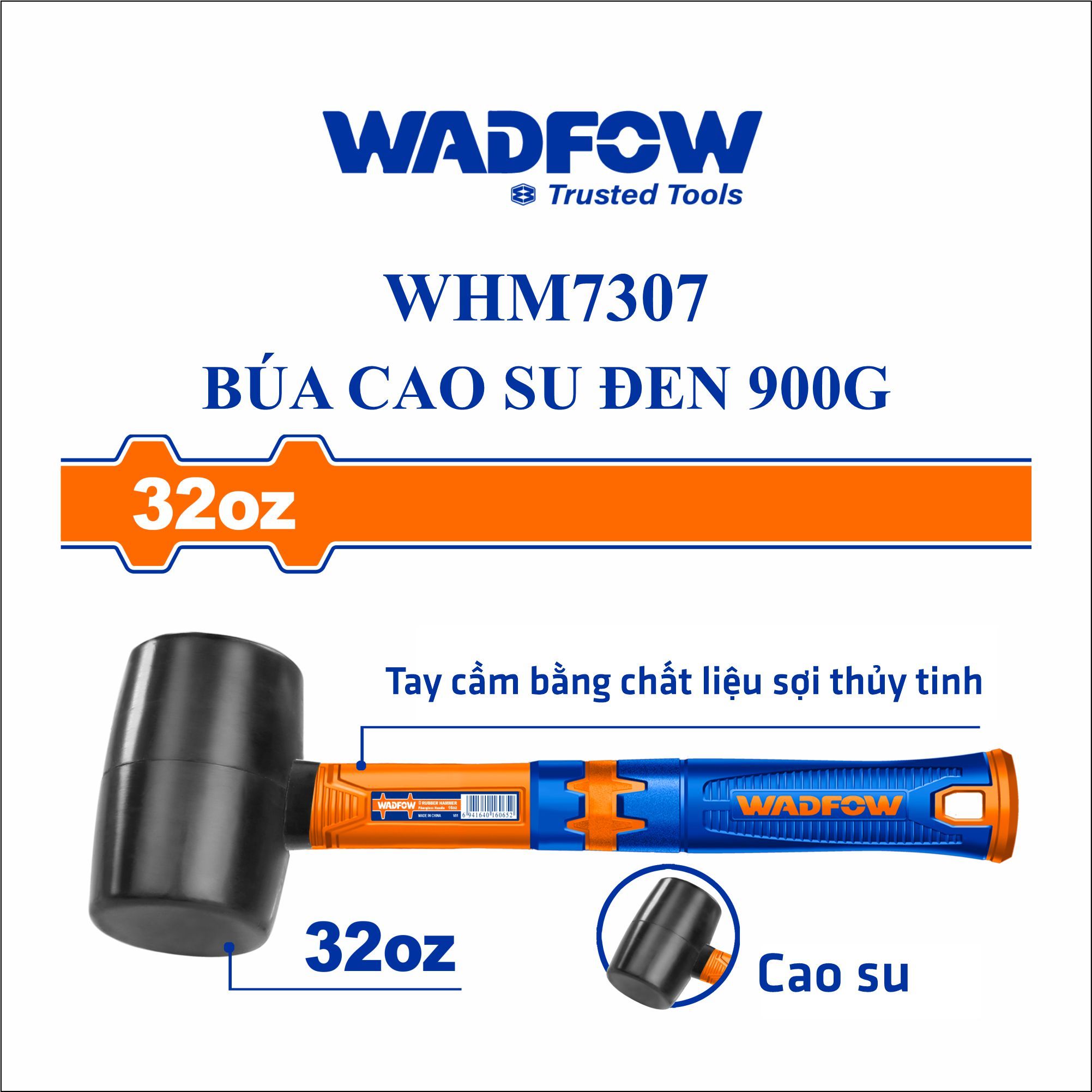  Búa cao su đen 450g WADFOW WHM7302 