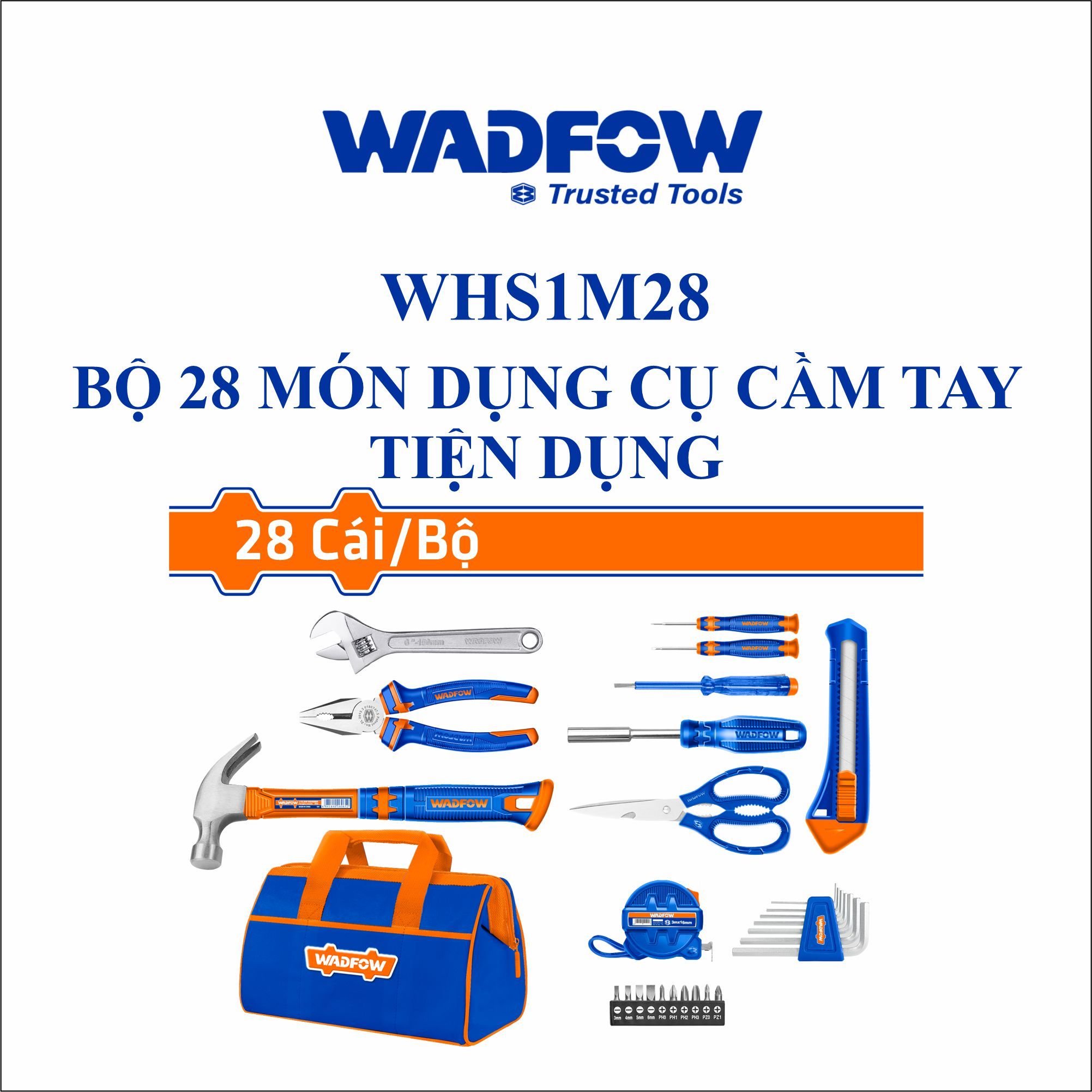  Bộ 28 món dụng cụ cầm tay tiện dụng WADFOW WHS1M28 