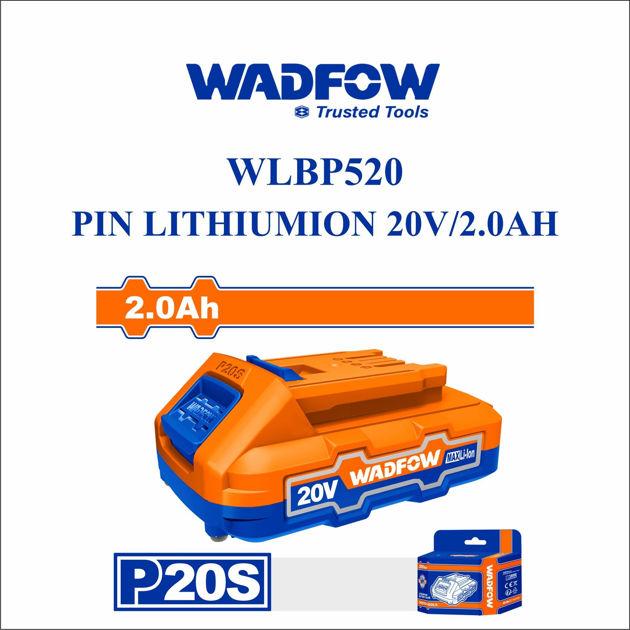  Pin 20V/2.0Ah WADFOW WLBP520 